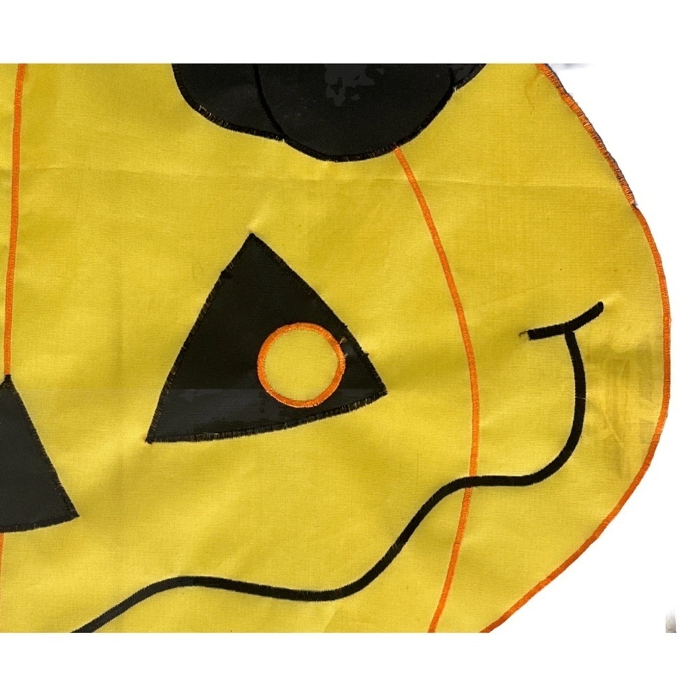Vintage Halloween Black Cat Flag Garden Cute Inside pumpkin 28x42” Die Cut - Picture 5 of 8